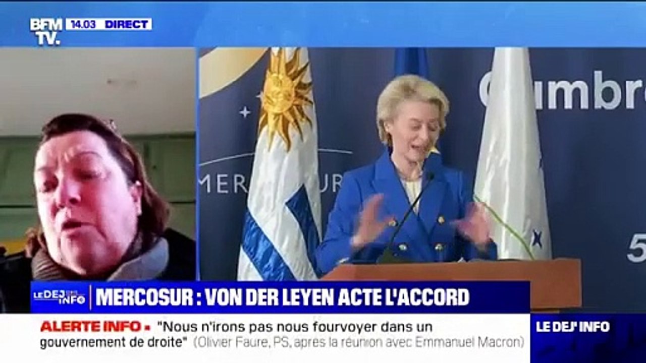 La vice-présidente de la Coordination rurale en larmes en direct en apprenant la signature du Mercosur par Ursula von der Leyen, malgré la mobilisation des agriculteurs et contre l'avis d'Emmanuel Macron qui a été totalement ignoré