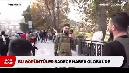 Bu görüntüler sadece Haber Global’de: Hama’da sevinç gösterileri