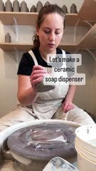 Ceramic artist shows the process of making a soap dispenser from start to finish!