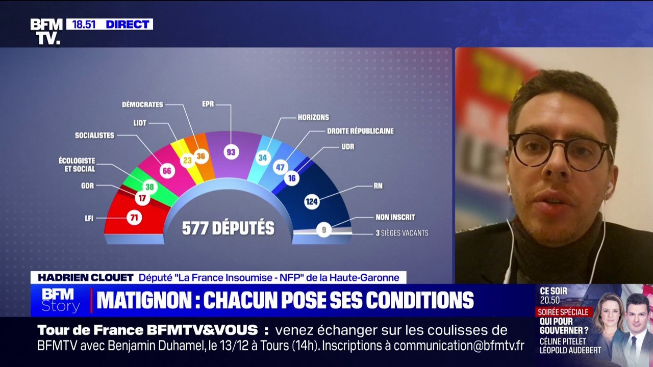 Nomination du gouvernement: "Emmanuel Macron essaye à nouveau de magouiller", accuse Hadrien Clouet (LFI)