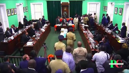 نائب في برلمان جزر البهاماس يرمي المطرقة من النافذة خلال جلسة برلمانية