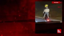 İstanbul'da motosikletlilerin tek tekerlek üzerinde tehlikeli yolculuğu