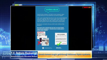 Esnafa konum vergisi getirileceği iddiasına ilişkin açıklama