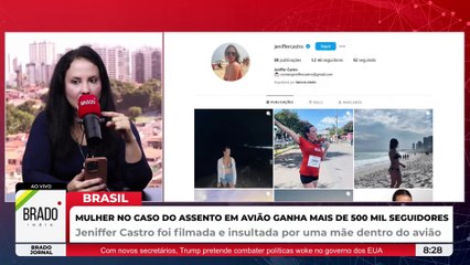 BOMBOU! MULHER DO ASSENTO DO AVIÃO SAI DE 30 MIL PARA 1,2 MILHÕES DE SEGUIDORES