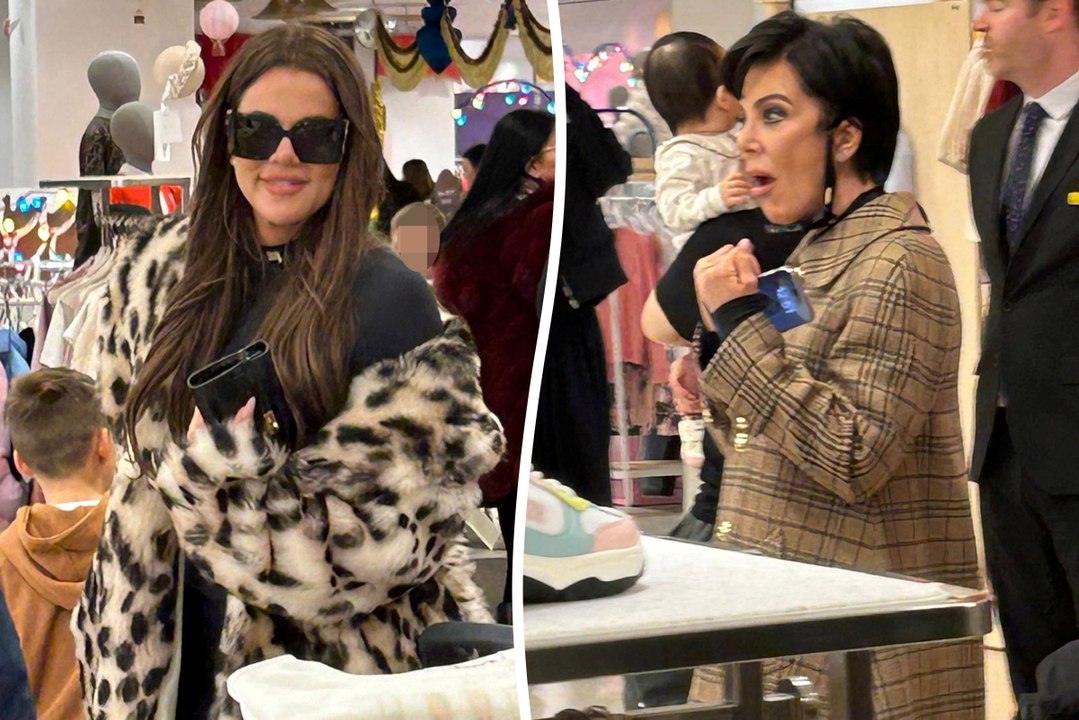 Khloe Kardashian and Kris Jenner shop in UK department store