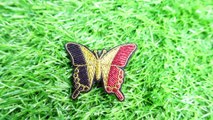 Handmade butterfly Brooch Bullion Wire, Butterfly Brooch Wholesale, Embroidered Patch