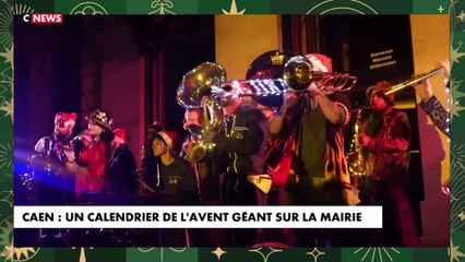 Caen : un calendrier de l'Avent géant sur la mairie