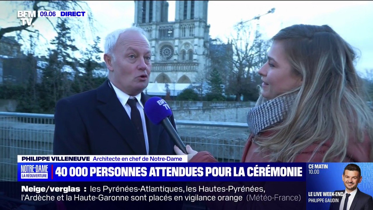 "C'est à la fois très joyeux et un petit peu nostalgique": Philippe Villeneuve, architecte en chef de Notre-Dame, se confie à BFMTV