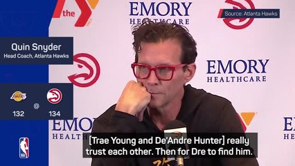 Snyder praises Young after he hits game-winner against the Lakers