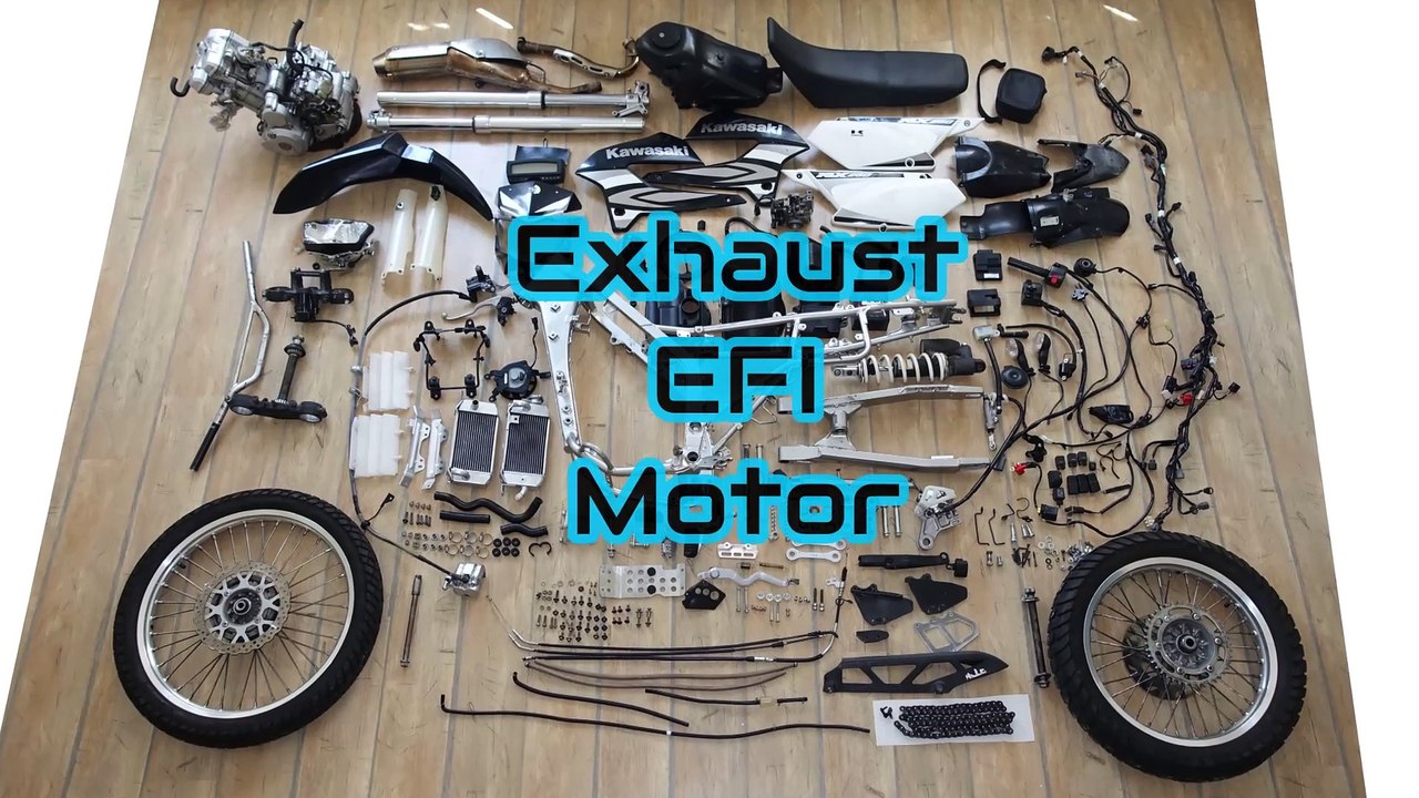 Why it´s so heavy! Weight of a Motorcycle EP09: Exhaust, EFI, Motor Kawasaki KLX 250/300    no sound