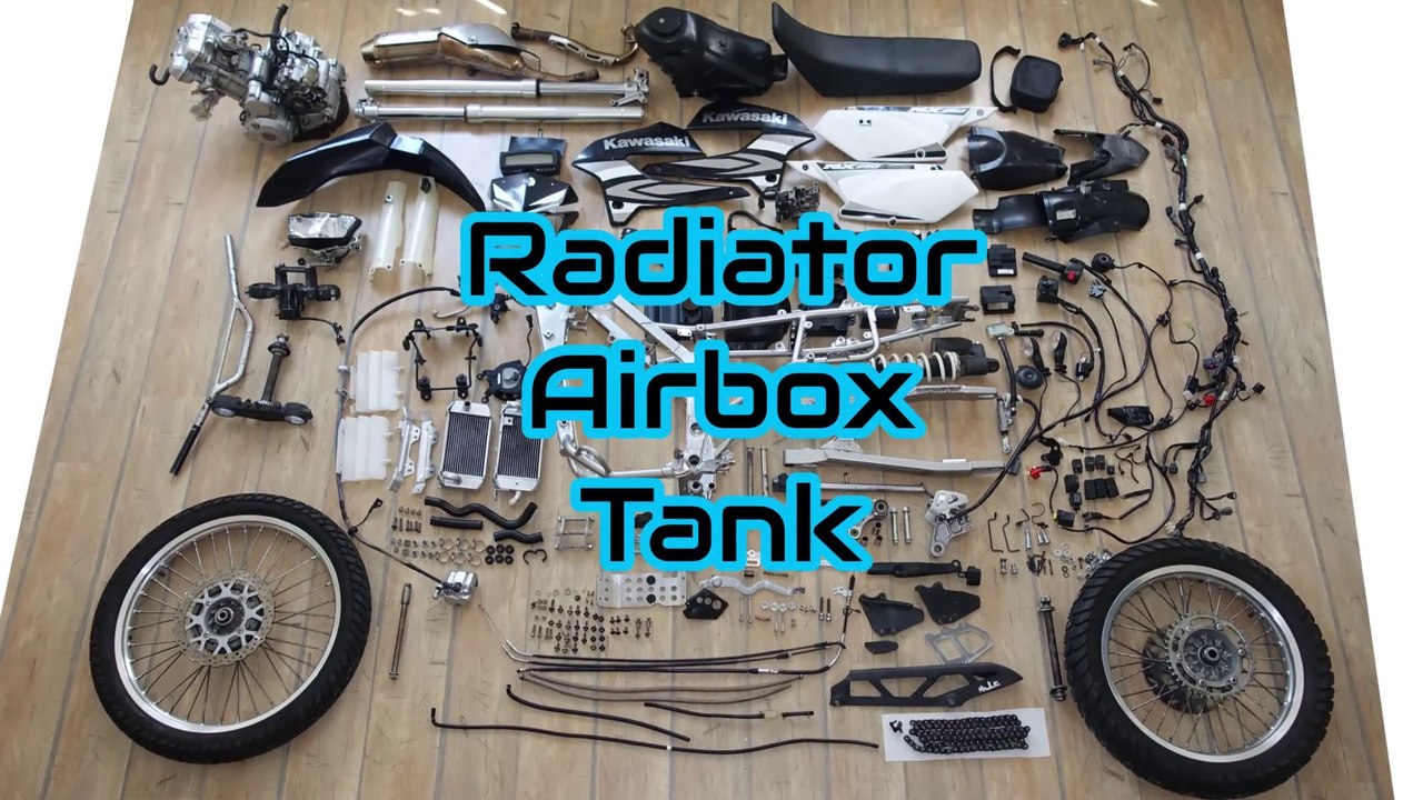 Why it´s so heavy! Weight of a Motorcycle EP10: Radiator, Airbox, Tank Kawasaki KLX 250/300   no sound