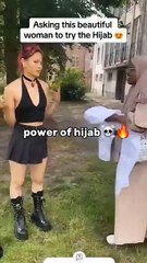 Non Muslim try hijab first time #muslimah #abayahijab #hijabstyle #abaya #trending