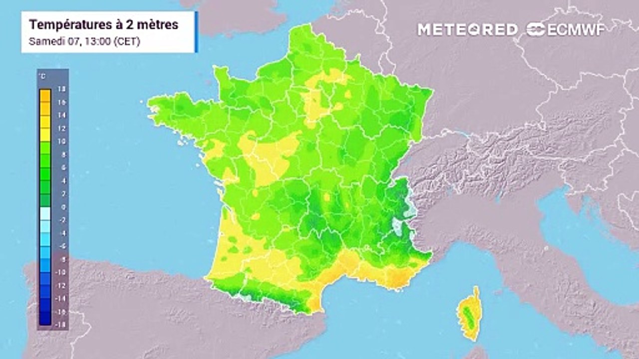 Températures en baisse