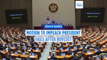 South Korea impeachment motion stalls after governing lawmakers boycott vote