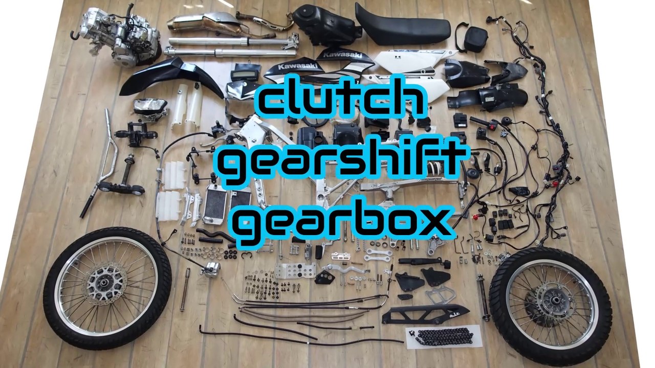 Weight of a Motorcycle engine EP3: Clutch, Gearshift, Gearbox  Kawasaki KLX 250/300