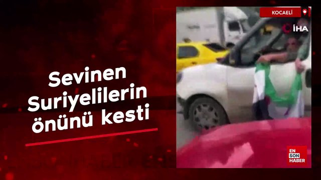 Kocaeli'de kutlama yapan Suriyelilerin önünü kesen şahıs gözaltına alındı