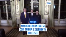 Trump e Zelenskyy recebidos em Paris por Macron. Encontro trilateral acontece no Eliseu