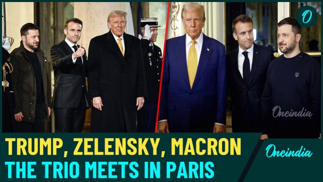 Macron Hosts Zelensky & Trump Together at Élysée Palace in Paris on sidelines of Notre-Dame Opening