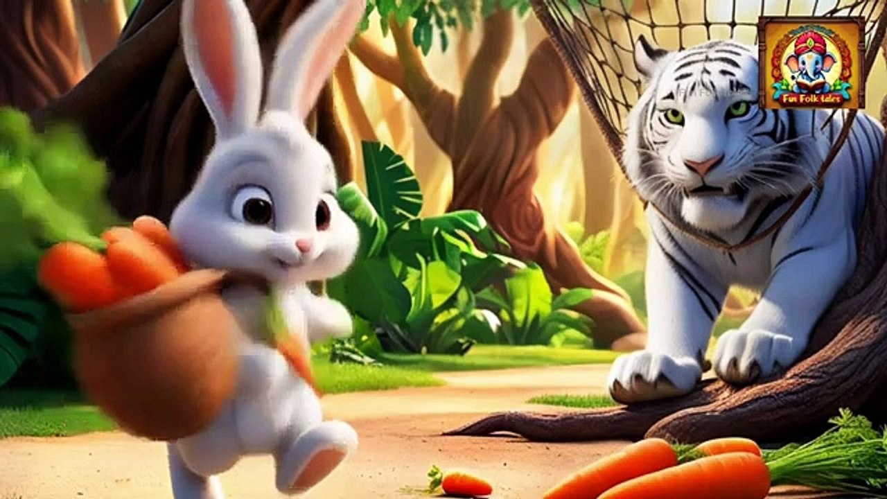 RABBIT RESCUE WHITE TIGER - KIDS FAIRY TALES STORY - KIDS STORY IN ENGLISH - ANIMATION