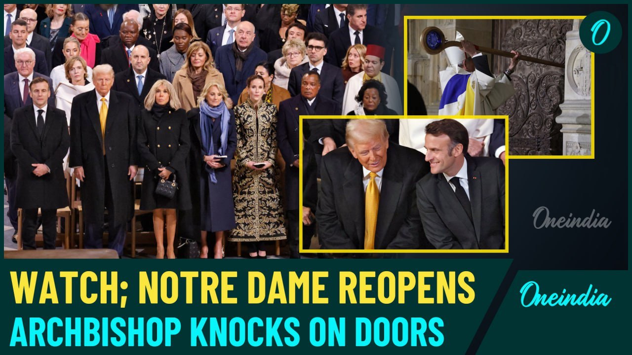 Full Video of Notre-Dame Re-Opening After 5 Years - Archbishop Knocks on Doors Following 2019 Fire