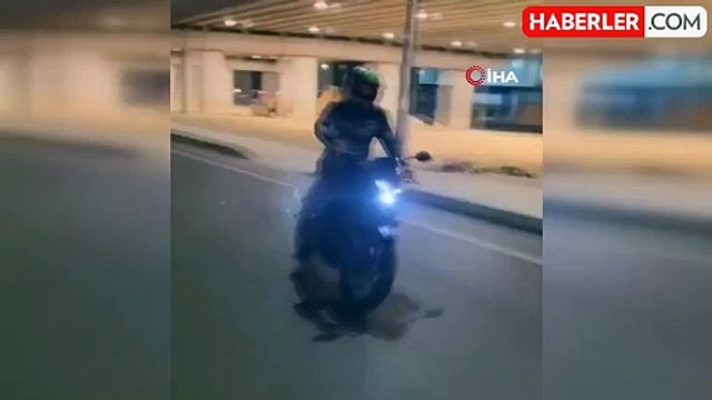 Silivri'de Tek Teker Üzerinde Giden Motosikletlinin Kaza Anı Kamerada