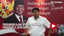 Menteri PKP Maruarar Ajak Apersi Dukung Program 3 Juta Rumah