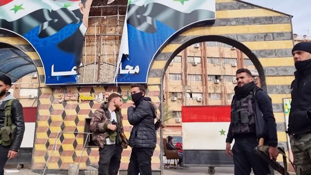 Syria war: Local rebels and residents celebrate