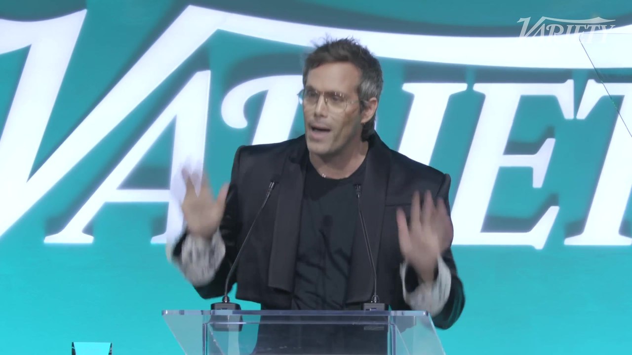 Justin Tranter Presents the Label of the Year award to REPUBLIC Corps Collective's Avery Lipman | Variety Hitmakers