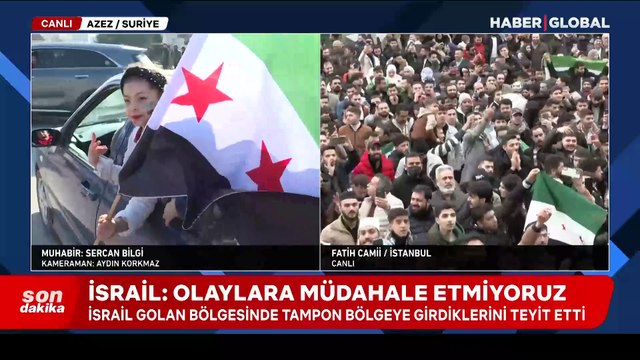 Suriye topraklarında rejimin çöküşü kutlanıyor: Azez'de sevinç gösterileri