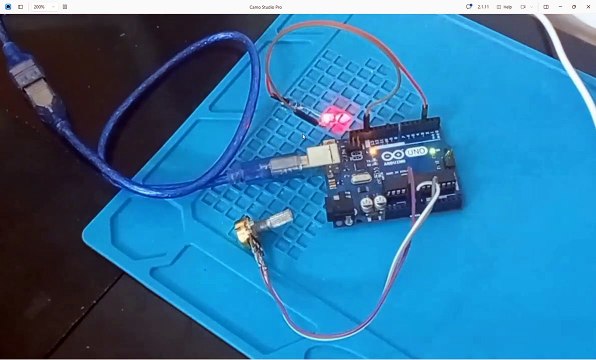Use Arduino UNO to control the brightness of an LED using a potentiometer.