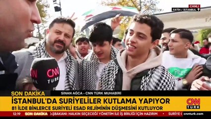 İstanbul'da Suriyelilerin 'zafer' sevinci...