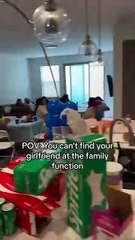 Person finds girlfriend hiding in the closet during a family function!