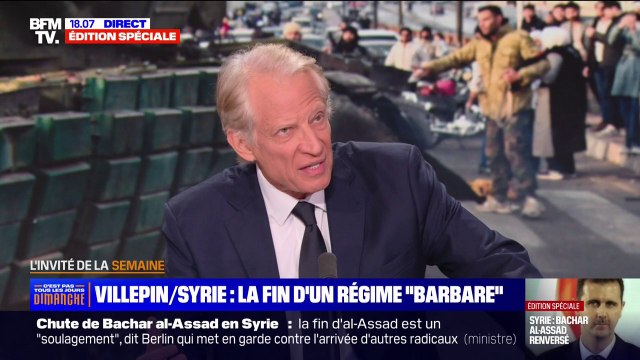 Chute de Bachar al-Assad: Le soulagement est grand (...) la question, c'est l'inconnu de demain , estime Dominique de Villepin