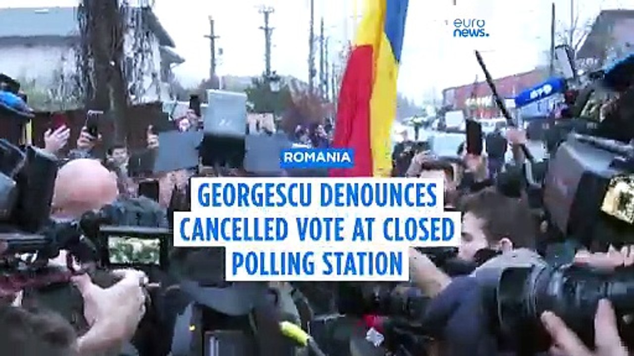 Romania's far-right Georgescu denounces cancelled vote outside closed polling station