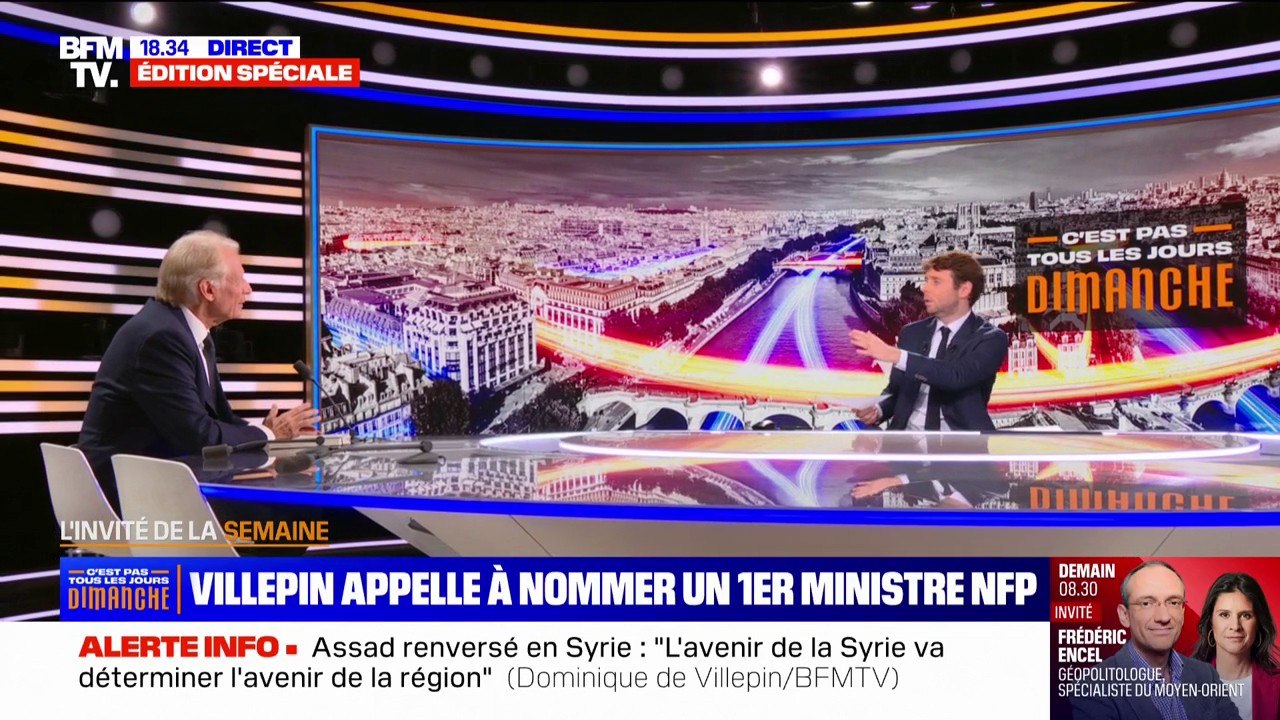 "Prendre la première force qui arrive en tête": Dominique de Villepin, ancien Premier ministre, appelle à nommer un Premier ministre issu du NFP