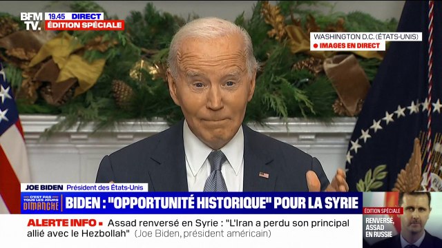 Bachar al-Assad renversé: Joe Biden appelle à former un nouveau gouvernement qui représente tous les Syriens
