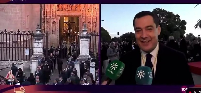 Una televisión local de Sevilla se deja un micro abierto durante la procesión magna: Este está hasta en la sopa