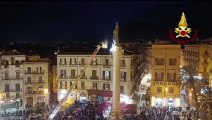 Palermo, l'omaggio dei vigili del fuoco all'Immacolata