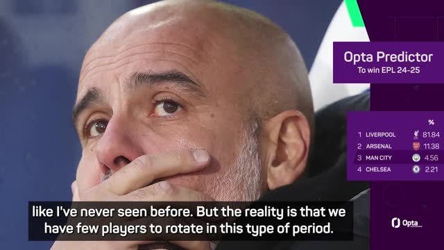 Guardiola sees no sign of City injury woes easing