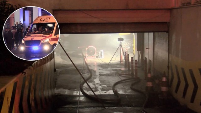 Elektrikli araç otoparkta şarj olurken yandı! 14 katlı bina boşaltıldı