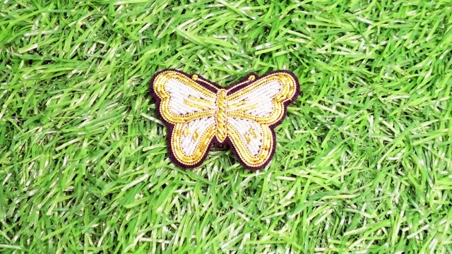 Butterfly brooch, Beaded brooch, Fashion Creative Bullion Wire Handmade Embroidery Brooches
