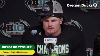 Oregon Ducks Linebacker Bryce Boettcher Reflects on Big Ten Championship Win