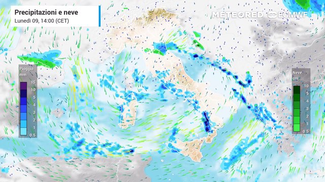 insiste il ciclone Darragh: ecco dove e quanto pioverà nelle prossime ore