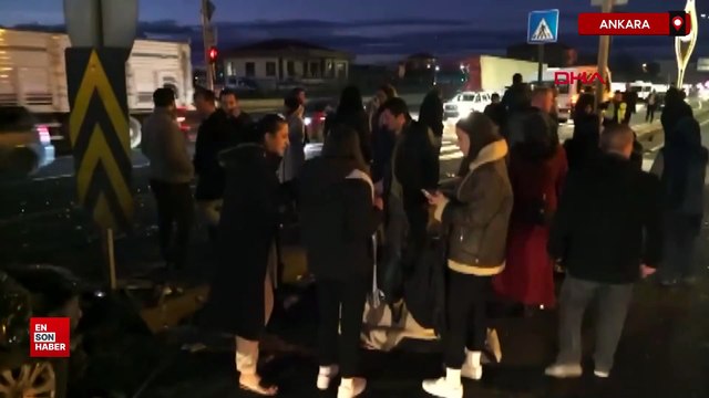 Ankara'da okul servis minibüsü ile hafif ticari araç çarpıştı