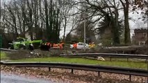 Storm Darragh: Falling tree kills van driver on busy road