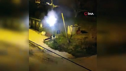 Elektrik direği bomba gibi patladı