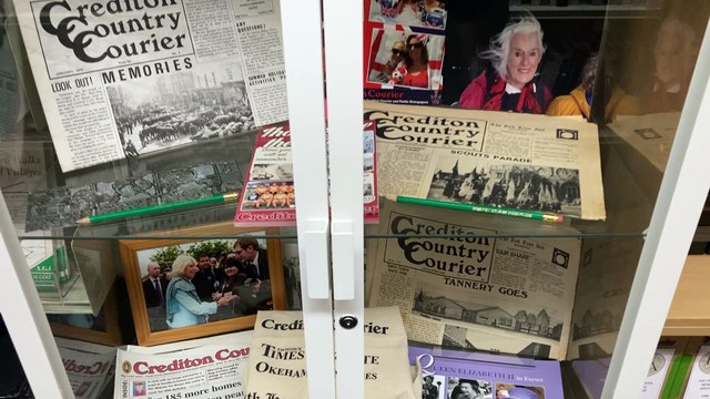 Old technology, newspapers and photographs in the Crediton Courier exhibition at Crediton Library (Will Goddard, Crediton Courier)