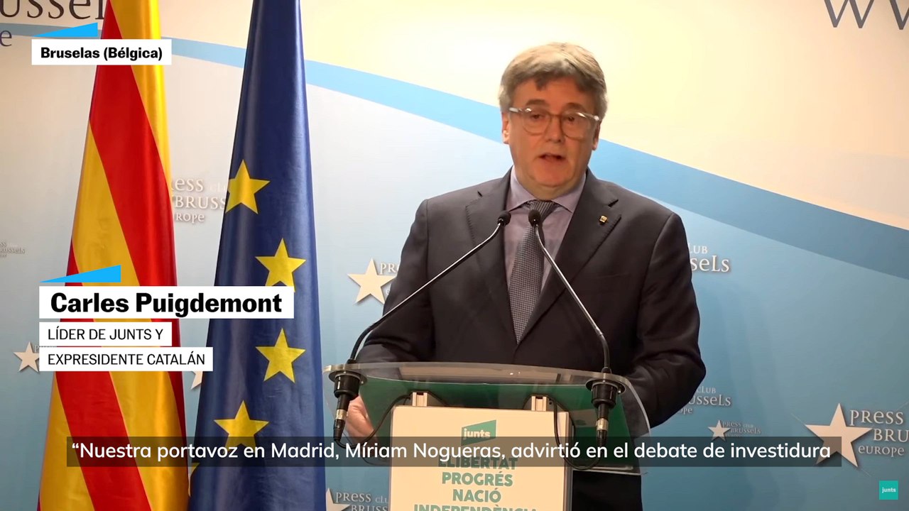 Puigdemont: "Hemos registrado una iniciativa para que Sánchez se someta a una cuestión de confianza"