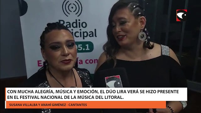 Con mucha alegría, música y emoción, el dúo Lira Verá se hizo presente en el Festival Nacional de la Música del Litoral