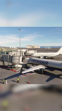 PASSENGER BOARDING BRIDGE: Ryanair A320neo at San Francisco International Airport (KSFO), USA #fly #aviation #fly #flying #flyinglovers #flight #aviationlovers #flightlovers #Japan #USA #Canada #A320NEO